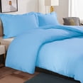 thumbnail image 3 of Twin 2-Piece Duvet Cover Set with 1 Pillow Shams, Brushed Microfiber, Easy Snap Zipper & Corner Ties, Sky Blue, Ntbay | Comforter Not Included, 3 of 6