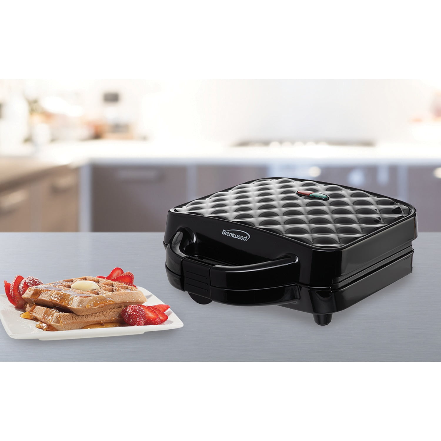 Brentwood Couture Purse Nonstick Dual Waffle Maker (Black)