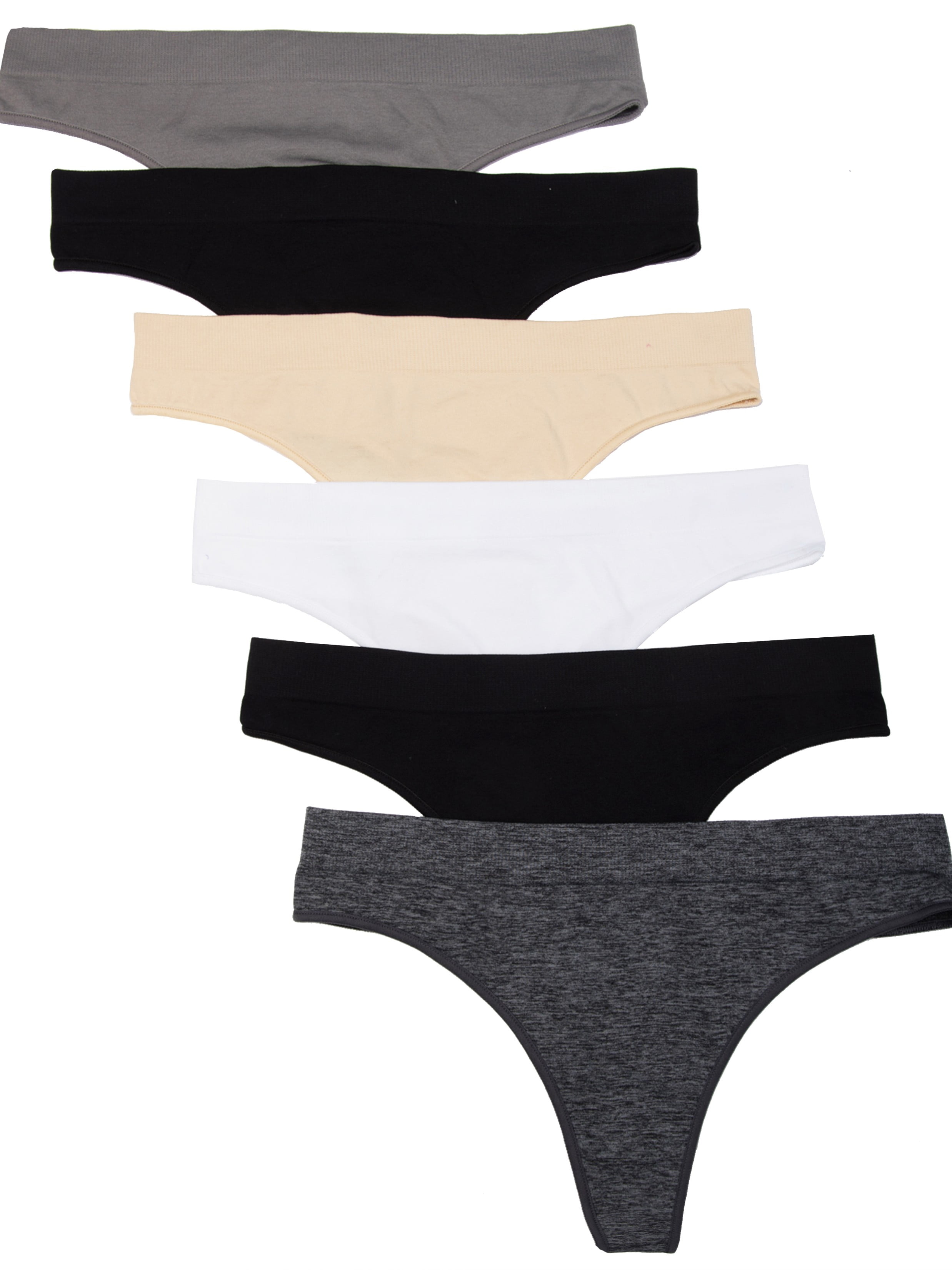 Kalon Womens Seamless Nylon Spandex Thong Panties (6 UK
