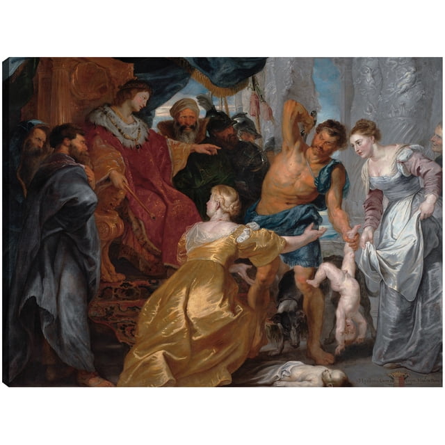 Cuadro Decorativo - El juicio de Salomón (1617) Jr Impresión en canvas, estrechado.