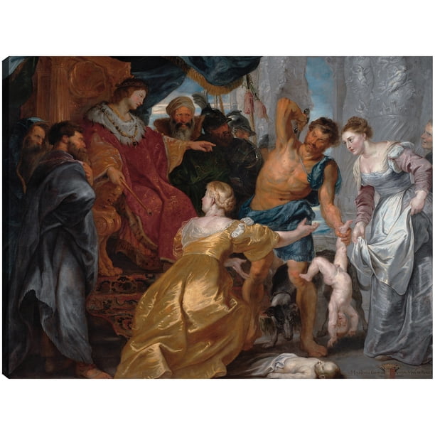 Cuadro Decorativo - El juicio de Salomón (1617) Jr Impresión en canvas, estrechado.