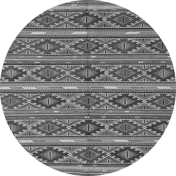 Ahgly Company Indoor Round Oriental Gray Traditional Area Rugs, 6' Round