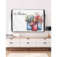 thumbnail image 5 of 4th of July Outdoor TV Cover 60 to 65 Inch Weatherproof, Spring Floral Red US Flag Independence Day 600D Oxford TV Covers with Waterproof Zipper, Outside Flat TV Screen Protector Size 58"Wx37"Hx4.5"D, 5 of 7