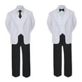 thumbnail image 2 of 6pc  Boy Formal Necktie Black & White Suit Set Satin Bow tie Baby Sm-20 Teen, 2 of 4