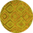 thumbnail image 1 of Ahgly Company Machine Washable Indoor Round Southwestern Yellow Country Area Rugs, 4' Round, 1 of 4