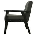 thumbnail image 5 of Gala 45 In. Modern Loveseat Bench, Dark Gray Fabric, Jet Black Wood Frame- Saltoro Sherpi, 5 of 5