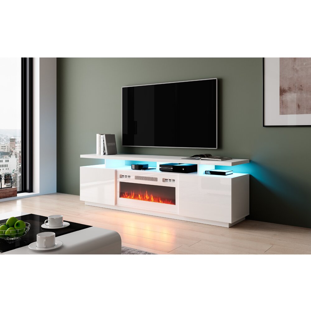 Genoveva TV Stand for TVs up to 78" Electric Fireplace Included