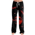 thumbnail image 4 of IYYVV Halloween Pajama Pants for Women Cute Funny Pumpkin Graphic Pajamas Casual Elastic Waist Palazzo Pants Fall Pajamas Red 3XL, 4 of 6