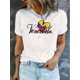 thumbnail image 1 of Women's Patriotic Flag Print T-Shirt - Casual Crew Neck, Short Sleeve, Stretchy Polyester Blend, Machine Washable - Perfect for Summer & Independence Day, 1 of 6
