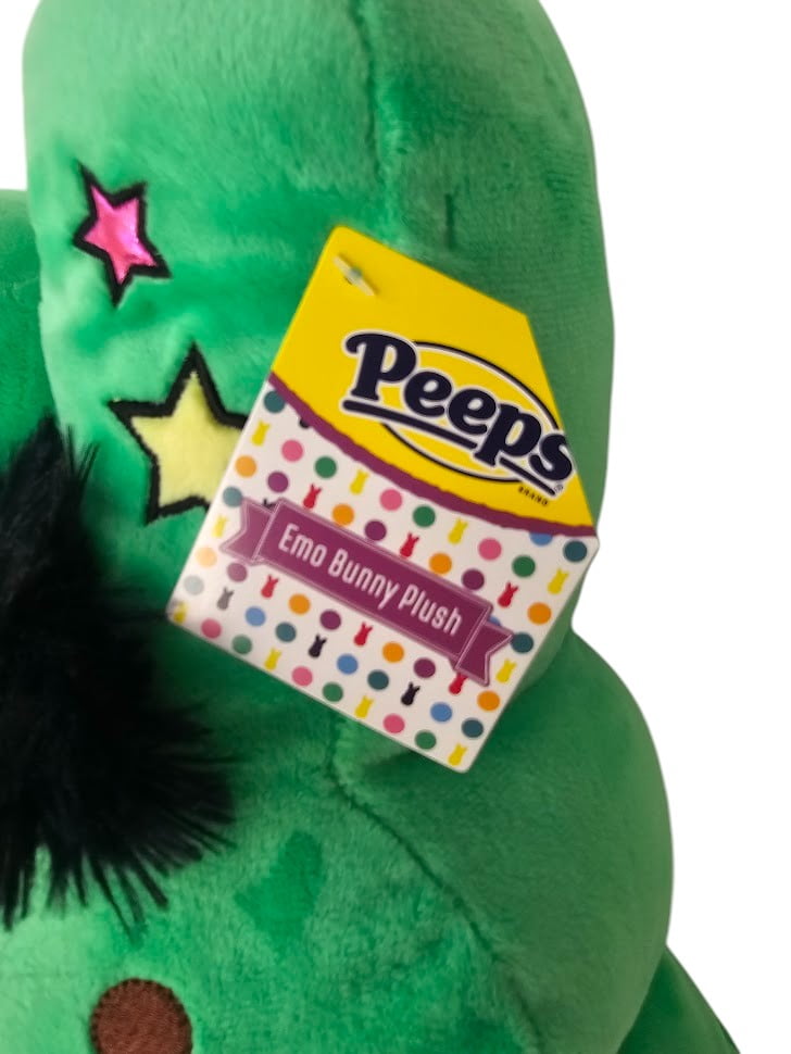 15In Peeps Emo Green Bunny Plush for Adult and Child, Easter