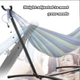 thumbnail image 6 of CL.HPAHKL Double Hammock with Space Saving Steel Stand for Indoor Outdoor, Heavy Duty 350lb Capacity Portable Hammocks with Carrying Bag for Garden Yard Patio Lawn, Blue, 6 of 7
