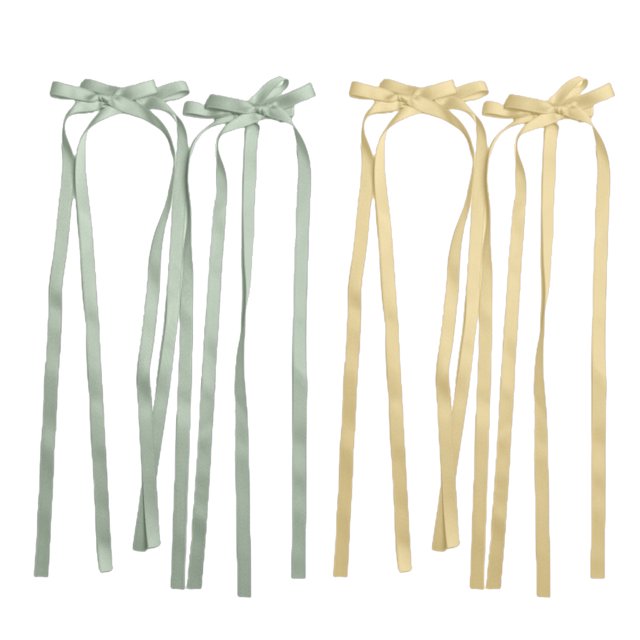 2 pares de pinzas para el pelo con lazo para mujer, cintas para el pelo con lazo largo, pasador con broche, accesorios para el pelo, regalo para adolescentes