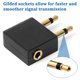 thumbnail image 4 of Adaptadores de auriculares para vuelos de aerolíneas, adaptador de auriculares con enchufe de conversión chapado en oro (2 piezas), 4 of 7