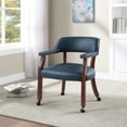 thumbnail image 2 of Comfort Pointe Cavett Navy Blue Faux Leather Caster Game Chair, 2 of 5