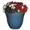 thumbnail image 2 of Classic Home and Garden Indoor/Outdoor Round Honeysuckle Resin Flower Pot Planter, Ocean Blue, 13", 2 of 4