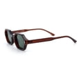 thumbnail image 4 of Retro Octagon Thick Frame Sunglasses Geometric Bold Small Frame UV400 Brown Frame - Green Lens, 4 of 6