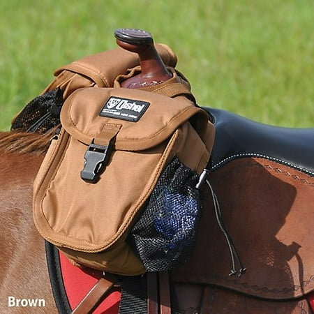 Deluxe Synthetic Saddle (Cashel Quality Deluxe Small Horse Saddle Pommel Horn Bag, Padded Pockets, Camera or Cell Phone Pocket, 600 Denier Material, Size: Small Color Choice: Black, Brown, or Camo)