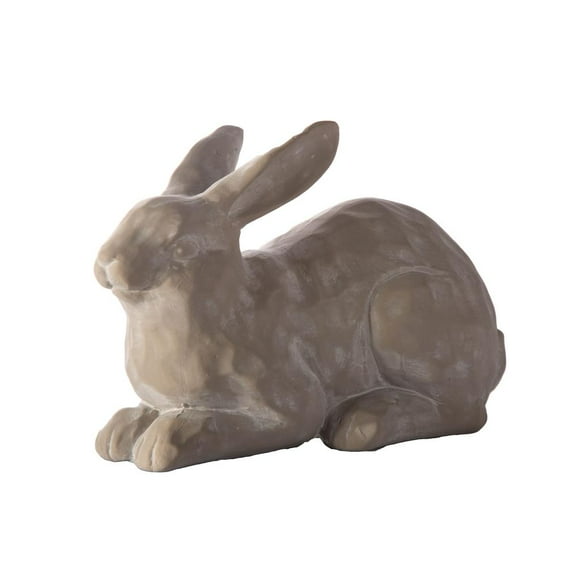 Urban Terracotta Resting Rabbit Figurine Distressed Finish Gray