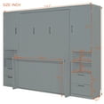 thumbnail image 2 of Harper & Bright Designs Queen Size Murphy Bed Wall Bed with 2 Side Closet, Drawers and Shelves, Cabinet Bed Folding Wall Bed Perfect for Guest Room Bedroom, Gray, 2 of 18