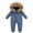 Blue, variant on Boys And Girls Thick Windproof Snowsuit Winter Jumpsuits Fashion Outdoor Children's Hooded Thick Warm Jumpsuit