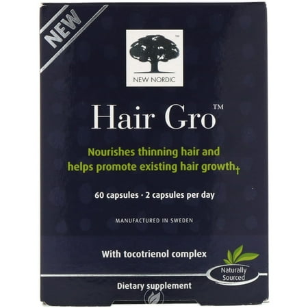 New Nordic Us, Inc Hair Gro- Nourishes Thinning Hair and Helps Promote New Hair Growth 60 Capsule, Pack of