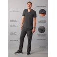 thumbnail image 3 of Adar Addition Scrub Set for Men - Classic V-Neck Scrub Top & Cargo Scrub Pants - A9300 - Pewter - 2X, 3 of 7