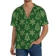 thumbnail image 3 of Naloa Christmas (2) Men's Loose Fit Cuban Collar Short-Sleeve Shirt with Button-down and Chest Pocket for Everyday Wear Outings - XX-Large, 3 of 7