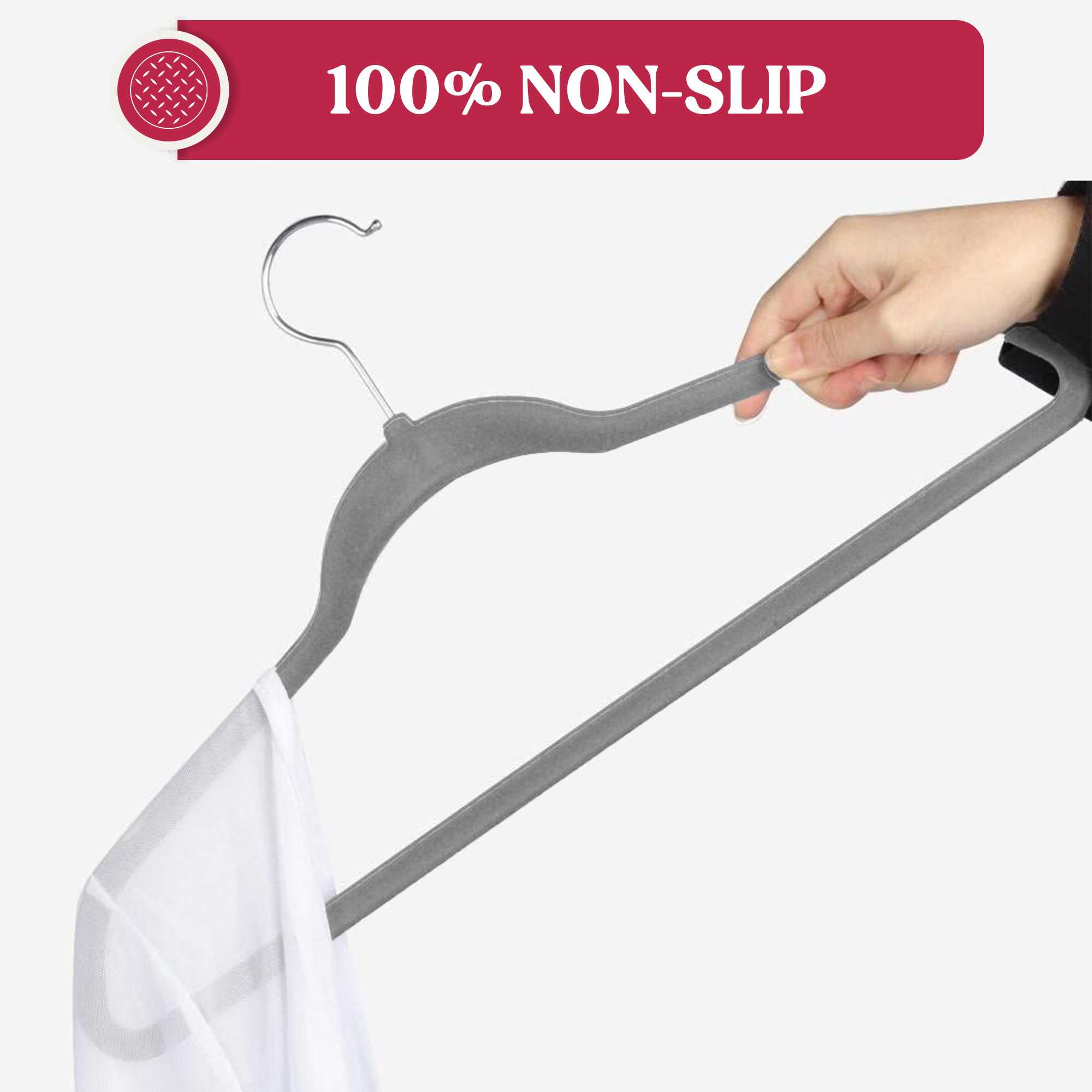 Lux Decor Collection Velvet Hangers 30-Pack Gray photo 3