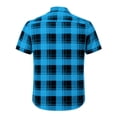 thumbnail image 5 of LEKWK Mens Button Down Short Sleeve Shirt Lightweight Wrinkle Free Casual Plaid T-Shirts Breathable Loose Fit Stretch Dress Shirts Summer Business Outfits, 5 of 5