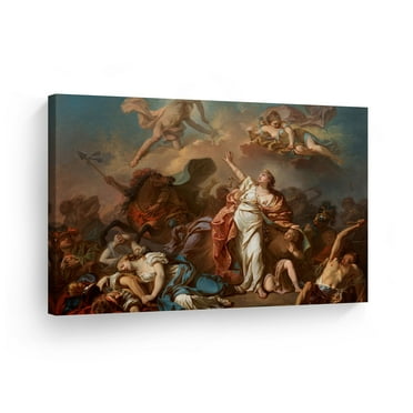 Smile Art Design Apollo and Diana Attacking the Children of Niobe, Jacques Louis David Classic Art Canvas Print Fine Art Oil Painting Canvas Wall Art Home Decor Ready to Hang Made in the USA 19x28