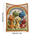 thumbnail image 3 of huayou Cute Dinosaur Blanket, Soft, Lightweight, Comfy, for Camping, Hotel, Living Room, Home Decor, 3 of 4