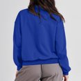 thumbnail image 4 of Women Sweatshirts MIUOWANP Fashion Women Casual Solid Color Lapel Neck Long Sleeve Loose T-Shirt Blouse Pullover Tops M Blue, 4 of 5