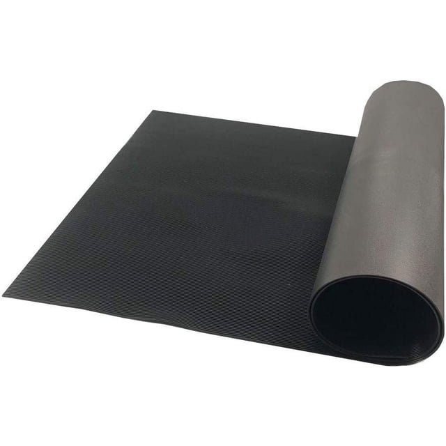 Resilia - Black Plastic Floor Runner/Protector - Embossed V Groove Pattern, (27 Inches Wide x 25 Feet Long)