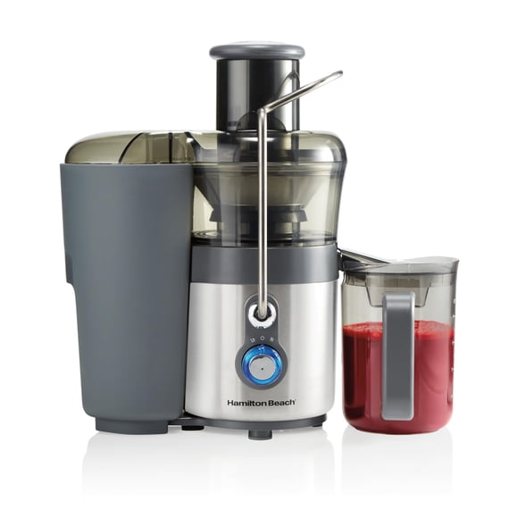 Hamilton Beach Big Mouth Extractor de Zumo Premium 2 Velocidades - Plateado, Gris