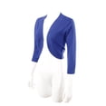 thumbnail image 5 of ALLSENSE Women's 3/4 Sleeve Open Front Bolero Shrug Cardigan, Royal Blue, 2X-Large, 5 of 6