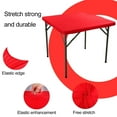 thumbnail image 2 of Square Fitted Table Cover 33.8 x 33.8 Inch Stretchable Tablecloth Elastic Cocktail Topper Tablecloth, 2 of 8