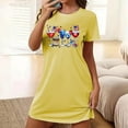 thumbnail image 2 of Jamicy Petite Summer Dresses for Women Loose Short Nightdress Independence Day Printed Round Neck Short Sleeve Women's Nightdress Home Clothes, 2 of 5
