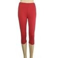 thumbnail image 6 of GEWSEY Women's Lightweight Soft Capri Leggings Crop Leggings 3/4 Stretch Yoga Pants (Red, M), 6 of 6