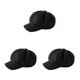 thumbnail image 3 of Sonducket Gorras con visera Boina de lana de estilo informal Tacto cómodo Sombreros octogonales ajustables ligeros Sombrero fácil de combinar Negro 3Conjunto, 3 of 6