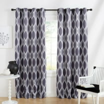 Exclusive Home Alfie Room Darkening Blackout Grommet Top Curtain Panel Pair, 52"x84", Black Pearl, Set of 2