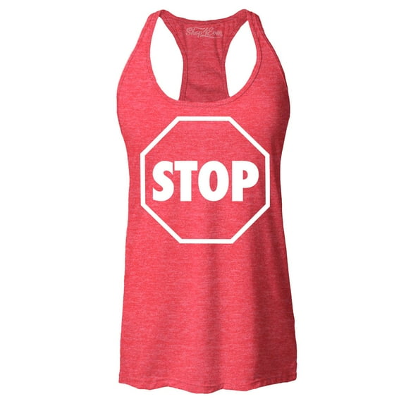 Shop4Ever Women's Stop Sign Traffic Stop Costume Racerback Tank Top Large Red