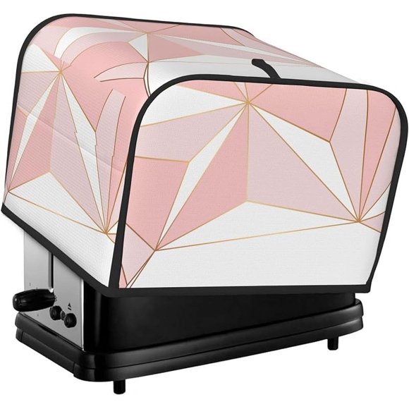 2 Slice Toaster Cover Dustproof Cover Appliance Cover Rose Pink Gold Geometric Modern Luxurious Pattern Bread Maker Cover Dust Protection