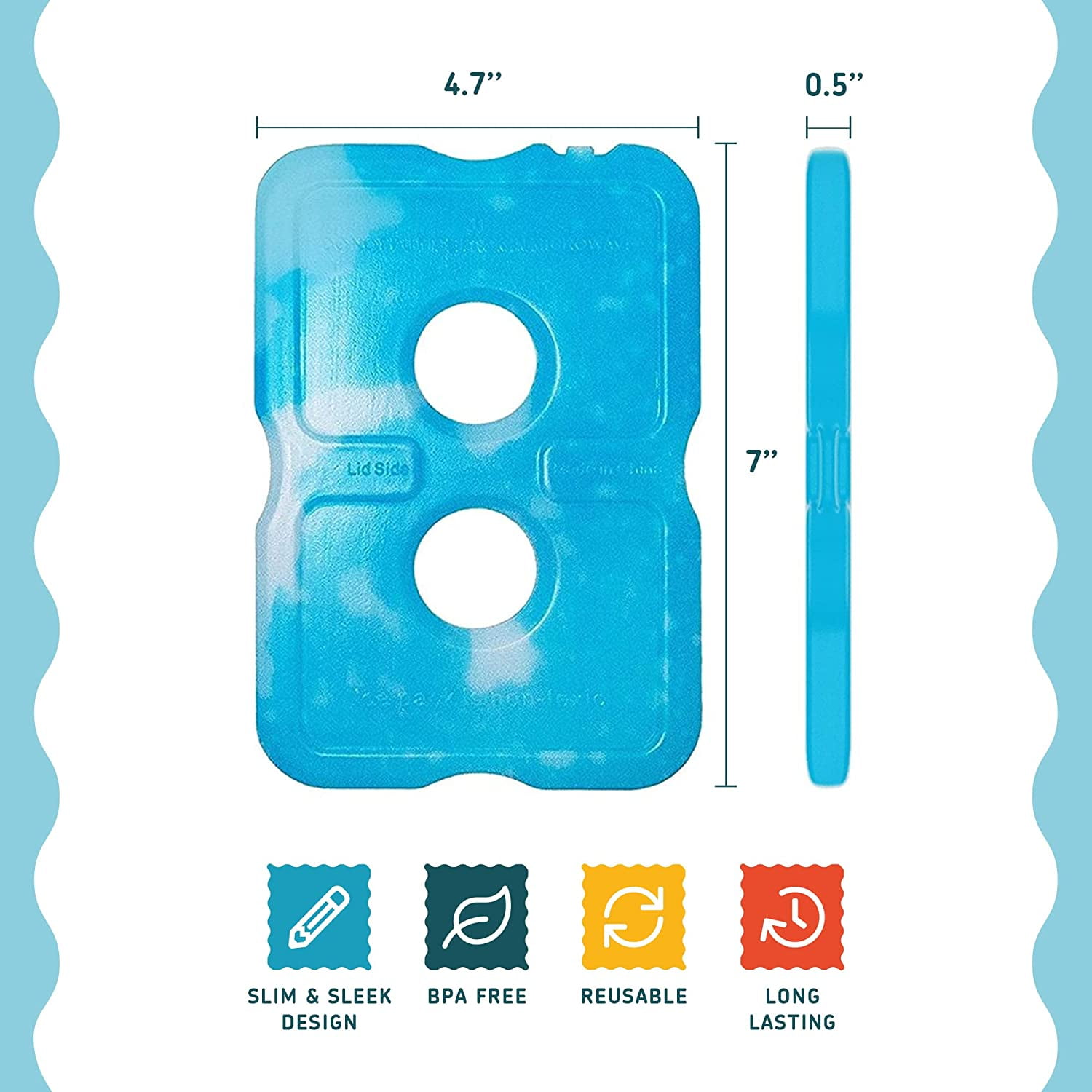 Healthy Packers Reusable Ice Packs for Lunch Box and Cooler, Blue, 6 Pack