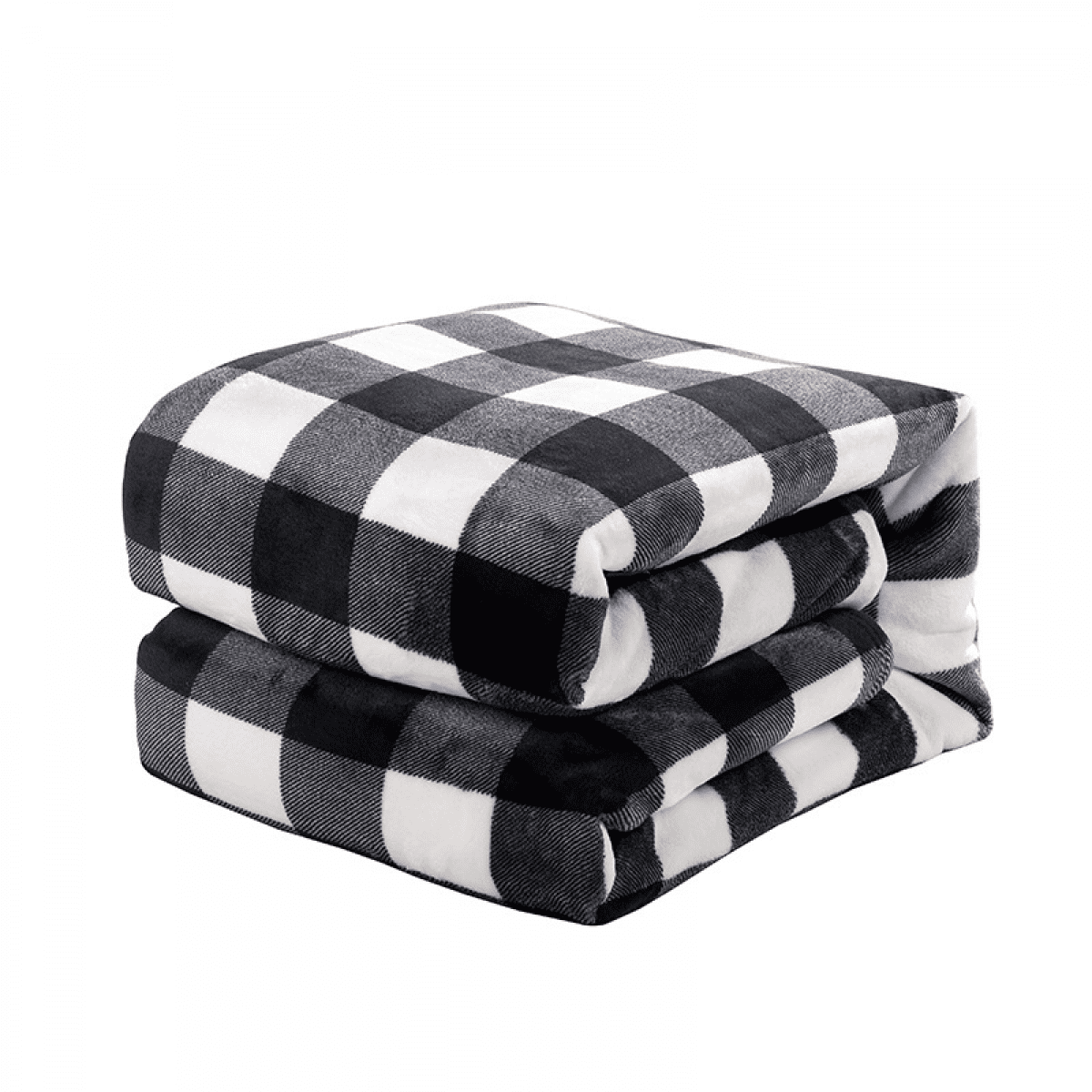 Rush Plaid Blanket for Couch Black and White Checkered Blankets for