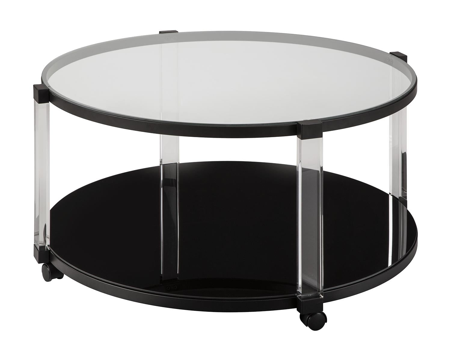 ashley round glass coffee table