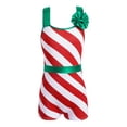 thumbnail image 4 of Alvivi Kids Girls Christmas Costume Sleeveless Stripes Print Short Jumpsuit Bodysuit 4-14, 4 of 7