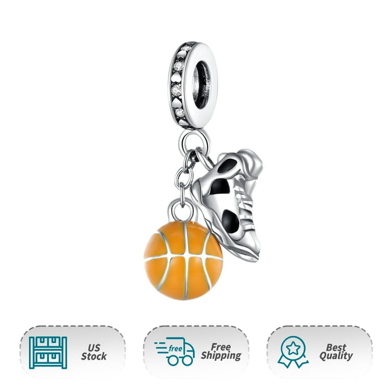 Girl Basketball Player Charm Pendant Sterling Silver, Made in the USA Girl Basketball Player Charm Pendant Sterling Silver, Made in the USA