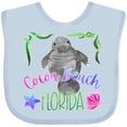 thumbnail image 3 of Inktastic Cocoa Beach Florida Cute Swimming Manatee Boys or Girls Baby Bib, 3 of 4