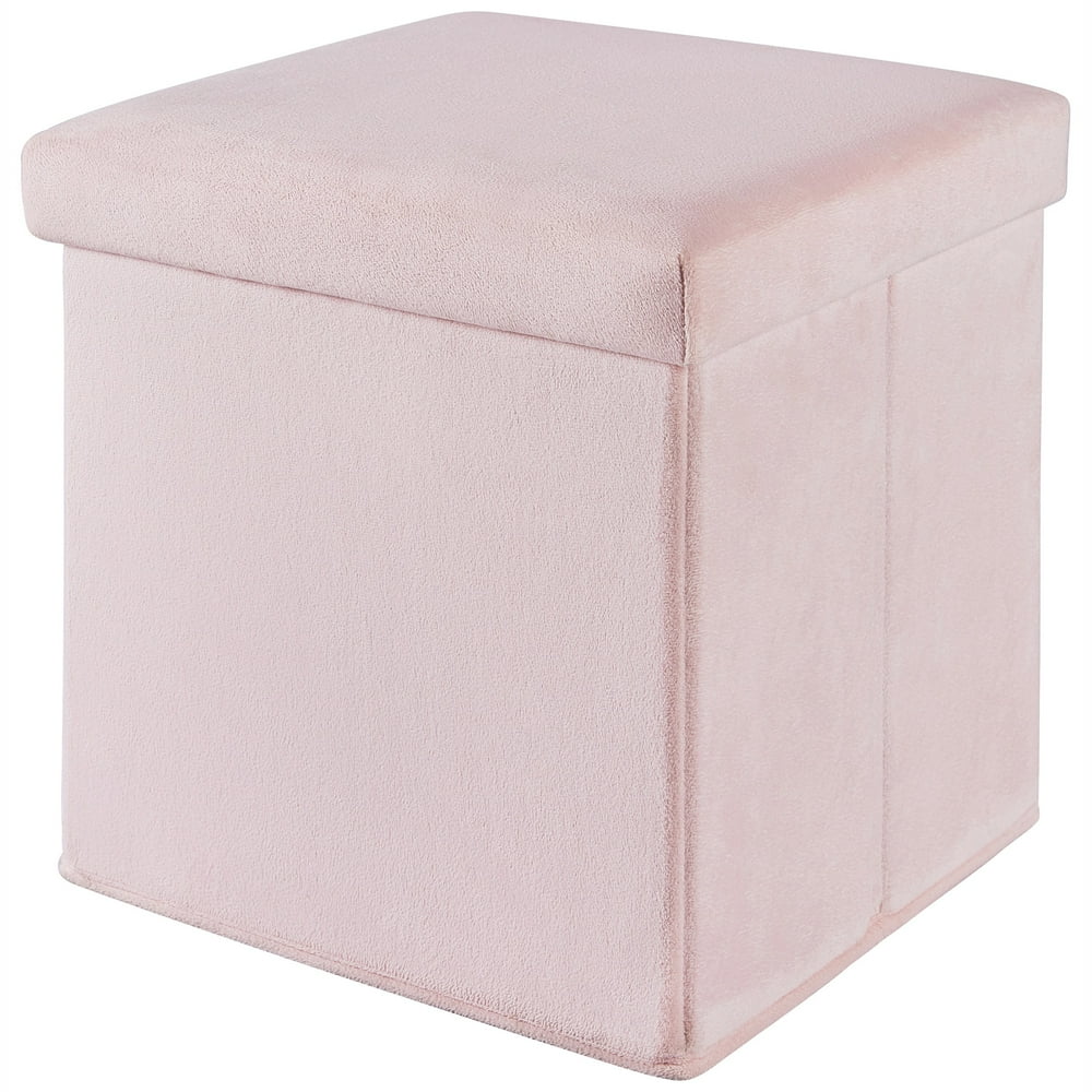 Mainstays Collapsible Storage Ottoman, Lily Pink