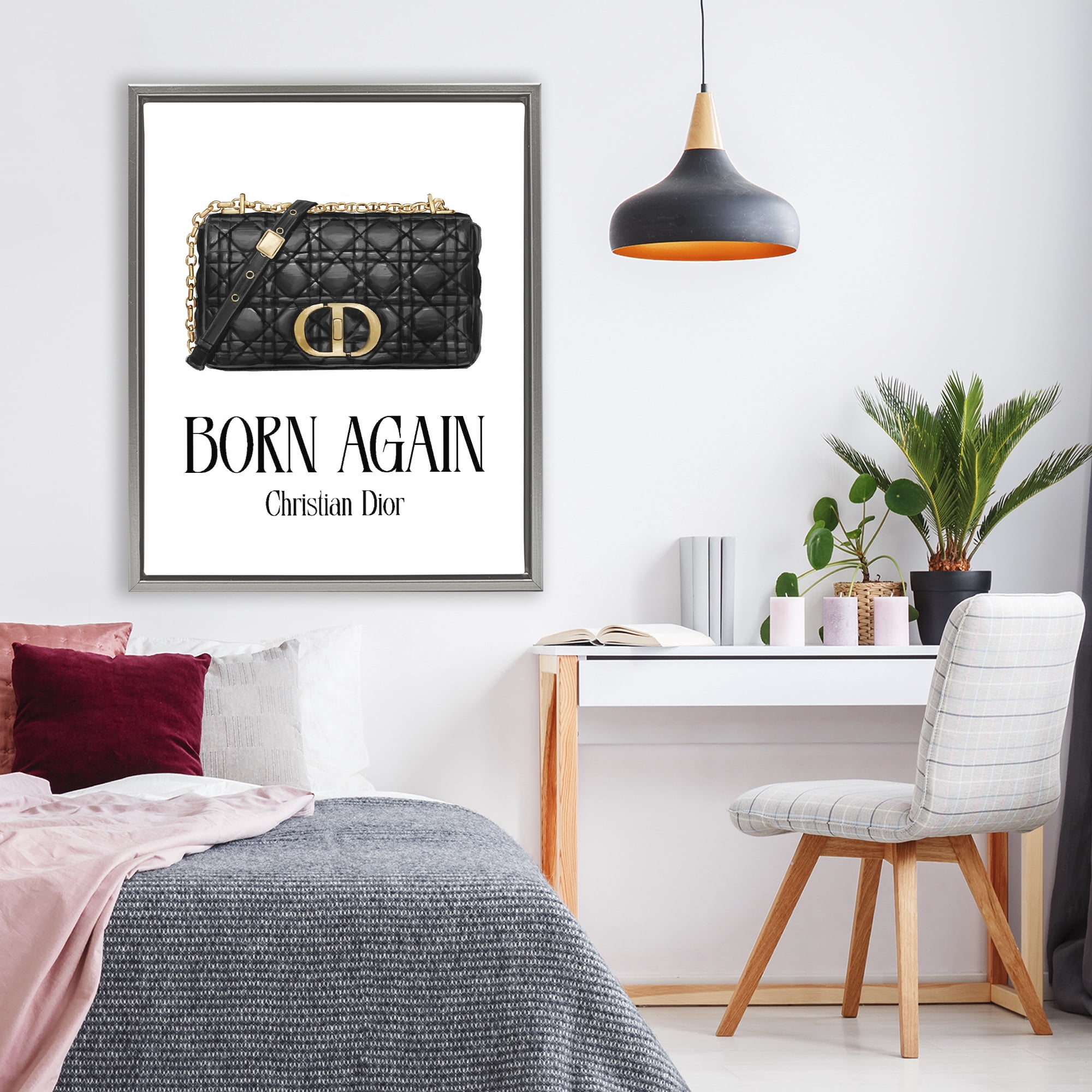 Stupell Industries Born Again Christian Bag Gray Framed Floater Canvas Wall Art, design by Ziwei Li